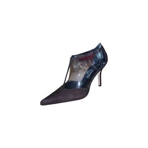 Coup D'etat Suede T Strap Dark Brown Pointed Toe Pumps Womens Size 10 NWB